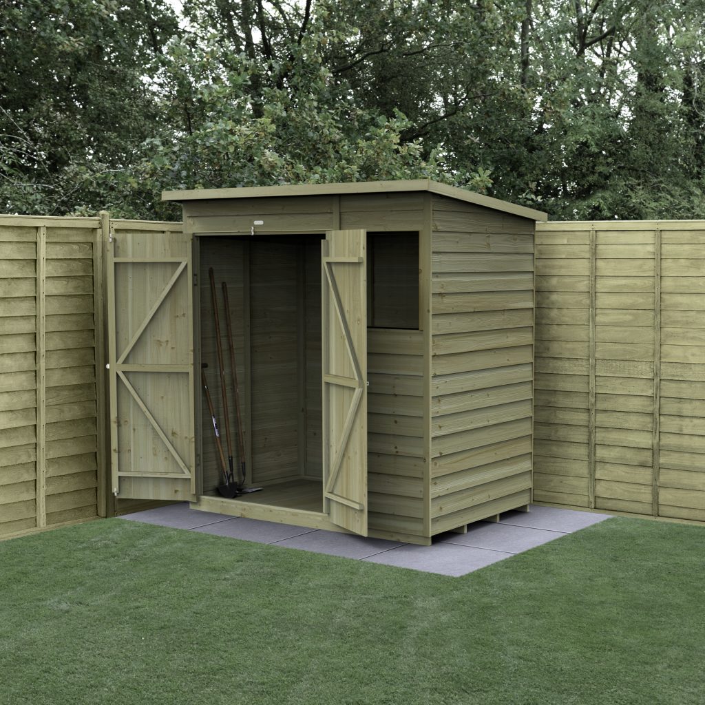Forest Garden 4life Pent Shed 6x4 with Window and Double Door