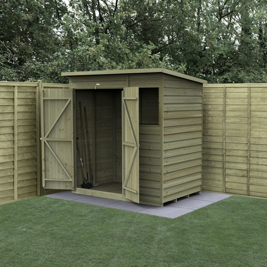 Forest Garden 4life Pent Shed 6x4 with Window and Double Door