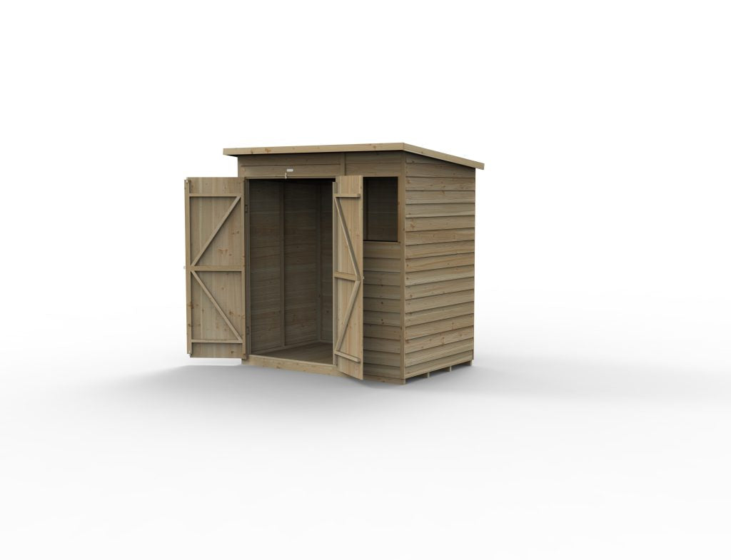 Forest Garden 4life Pent Shed 6x4 with Window and Double Door