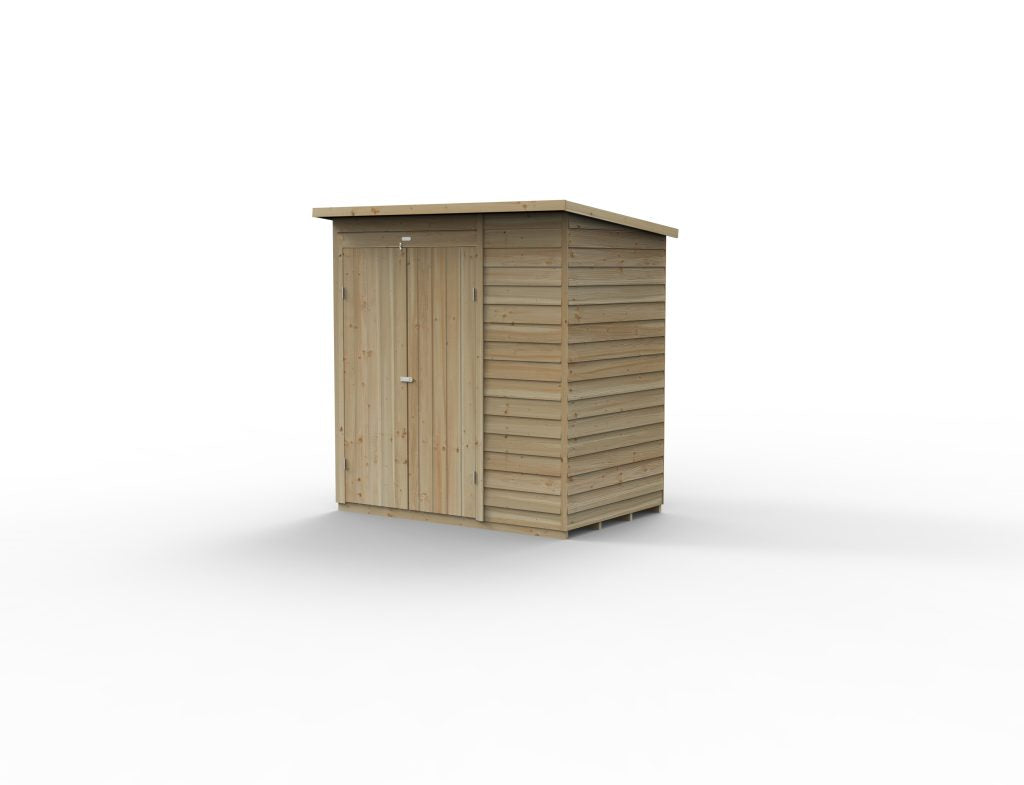 Forest Garden 4life Pent Shed 6x4 with No Windows and Double Door