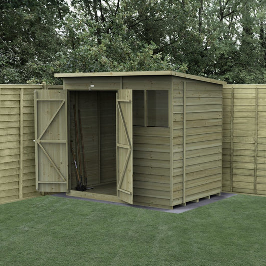 Forest Garden 4life Pent Shed 7x5 - 2 Windows - Double Door