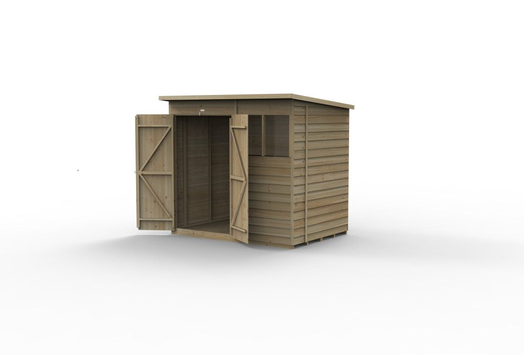 Forest Garden 4life Pent Shed 7x5 - 2 Windows - Double Door