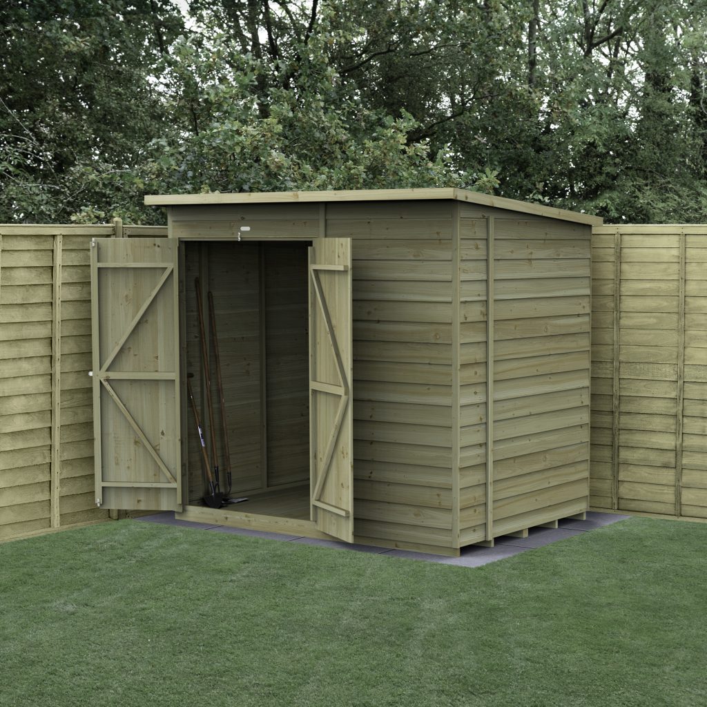 Forest Garden 4life Pent Shed 7x5 with No Windows and Double Door