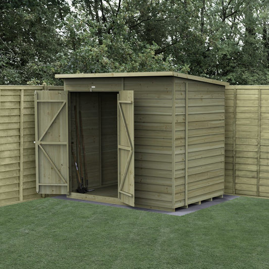 Forest Garden 4life Pent Shed 7x5 with No Windows and Double Door