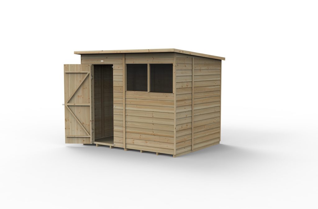 Forest Garden 4life Pent Shed 8x6 - Single Door - 2 Windows