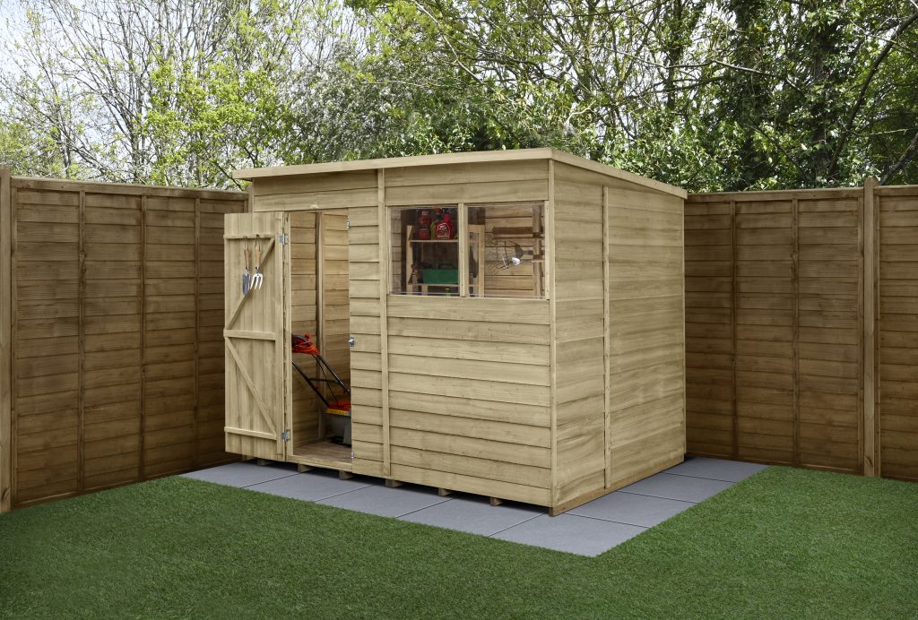 Forest Garden 4life Pent Shed 8x6 - Single Door - 2 Windows