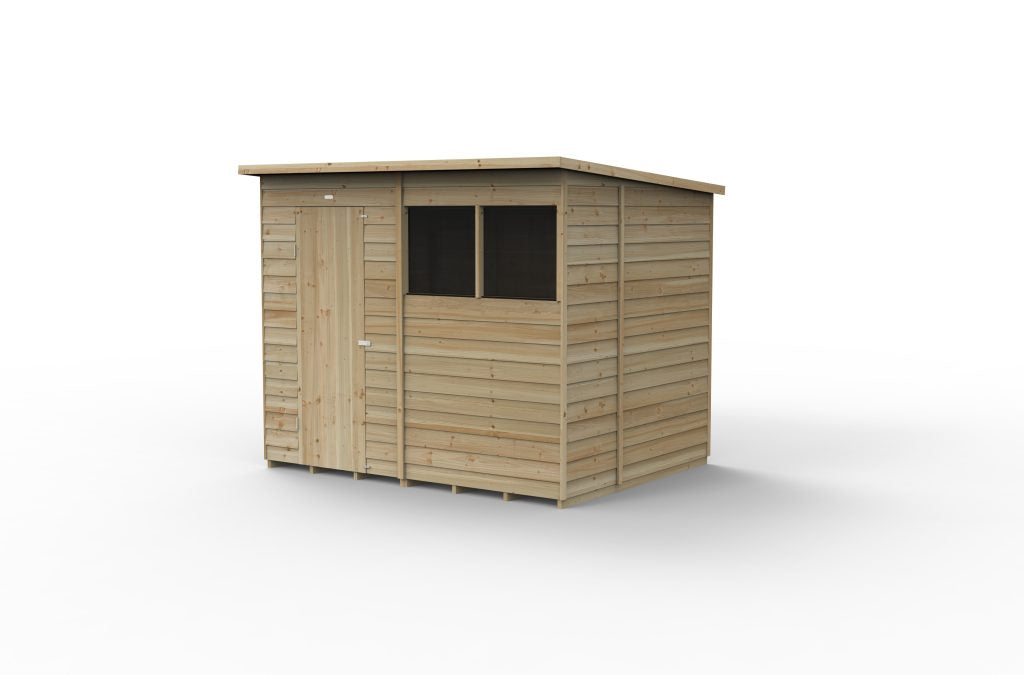 Forest Garden 4life Pent Shed 8x6 - Single Door - 2 Windows