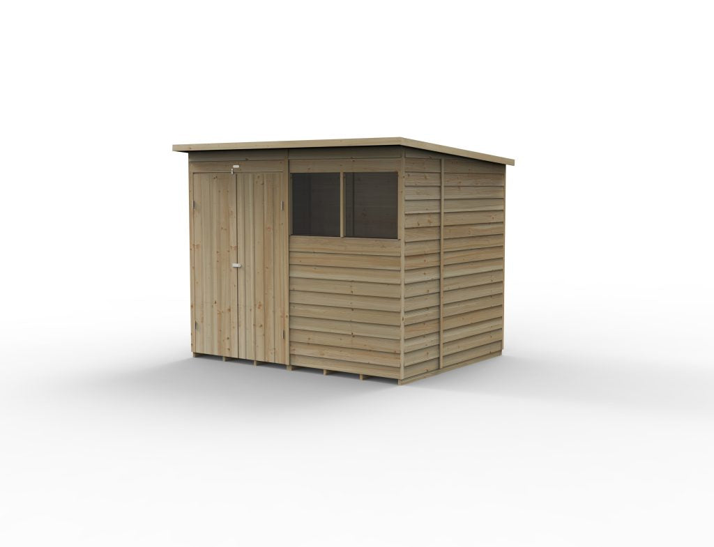 Forest Garden 4life Pent Shed 8x6 with 2 Windows and Double Door