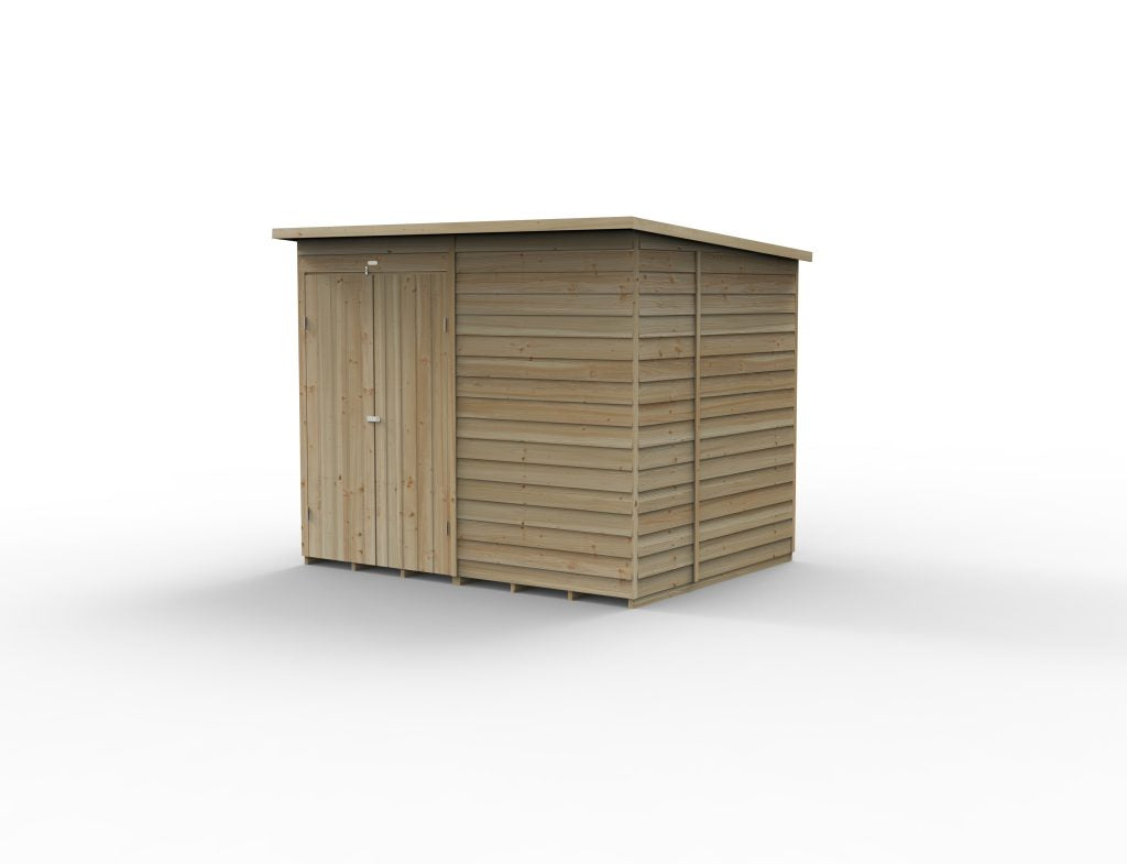 Forest Garden 4life Pent Shed 8x6 with No Windows and Double Door