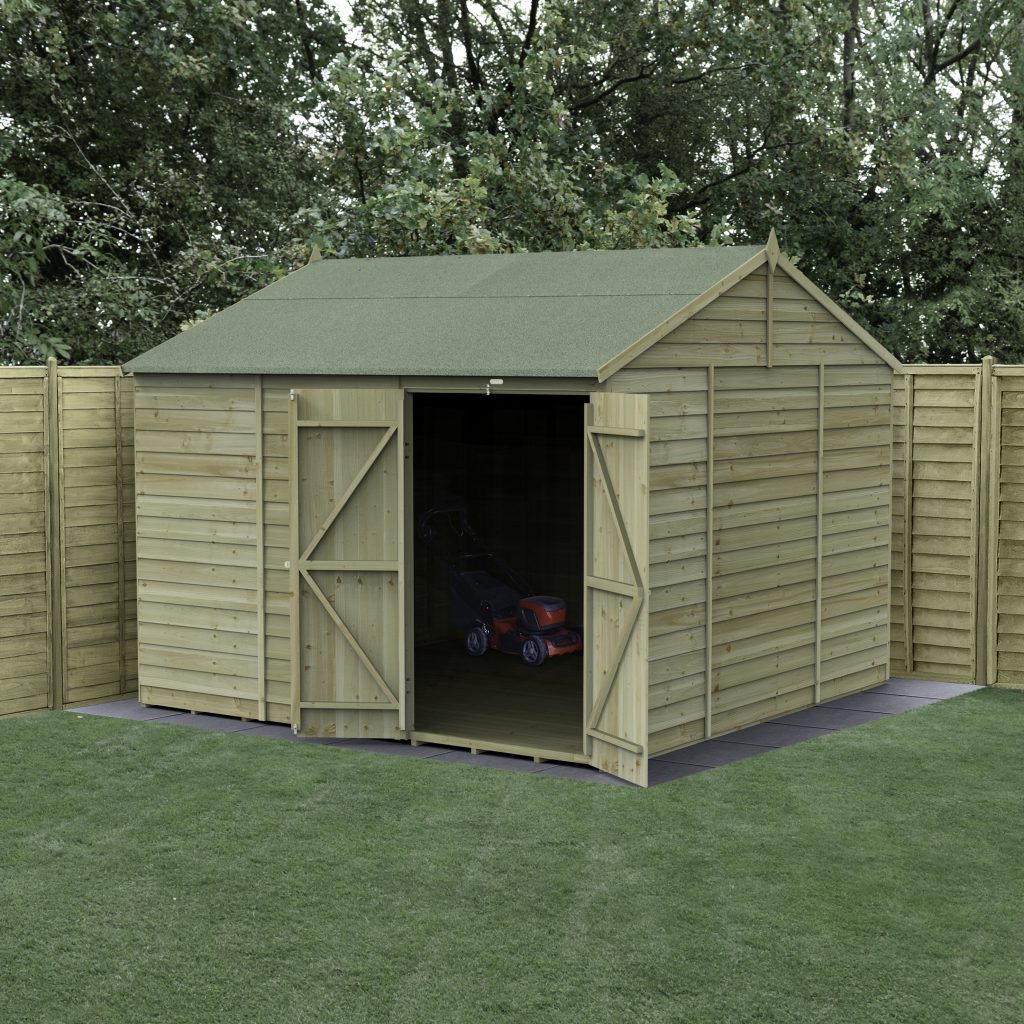 Forest Garden 4life Reverse Apex Shed 10x10 with Double Door and No Windows