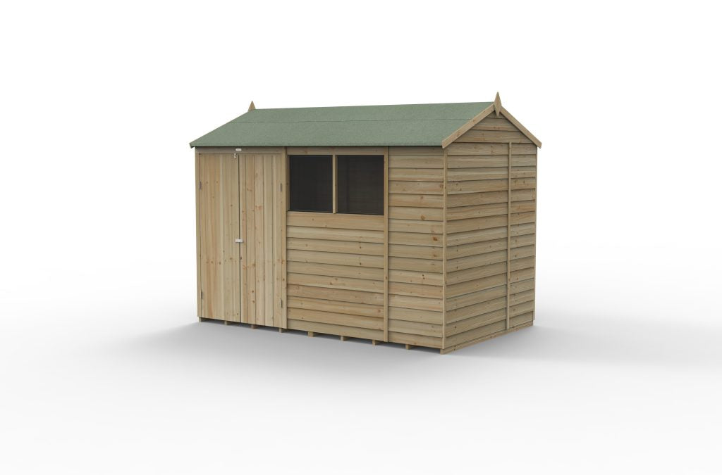 Forest Garden 4life Reverse Apex Shed 10x6 - Double Door - 4 Windows