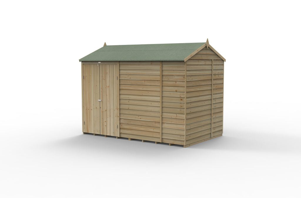 Forest Garden 4life Reverse Apex Shed 10x6 with Double Door and No Windows