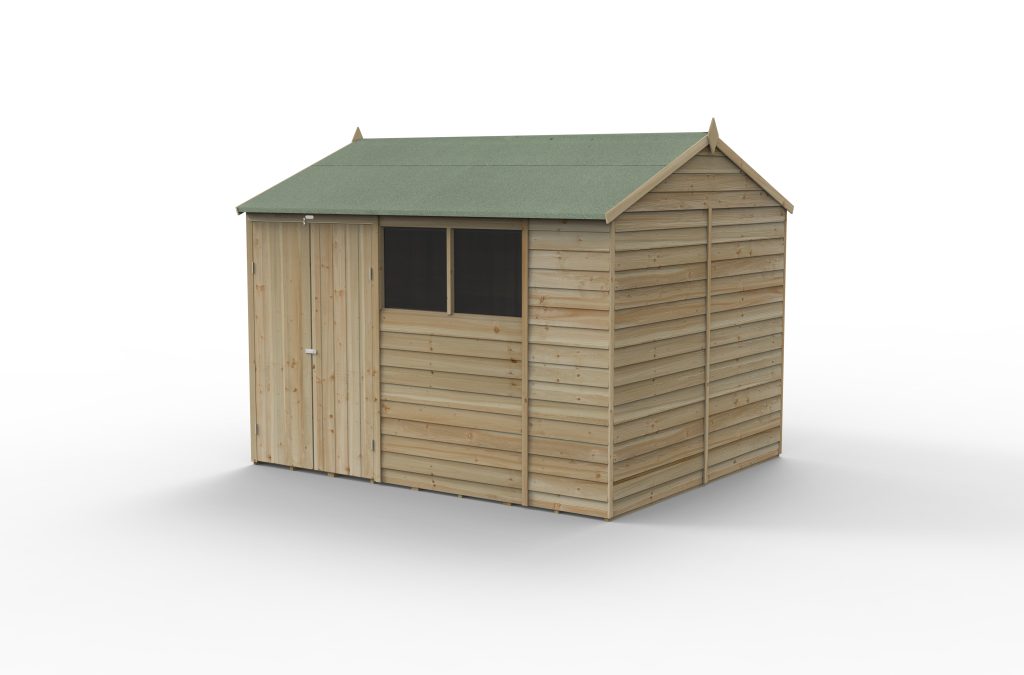 Forest Garden 4life Reverse Apex Shed 10x8 - Double Door - 4 Windows