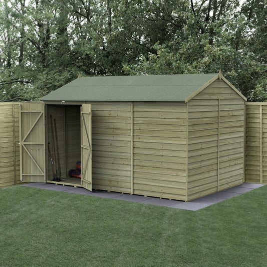 Forest Garden 4life Reverse Apex Shed 12x8 with Double Door and No Windows
