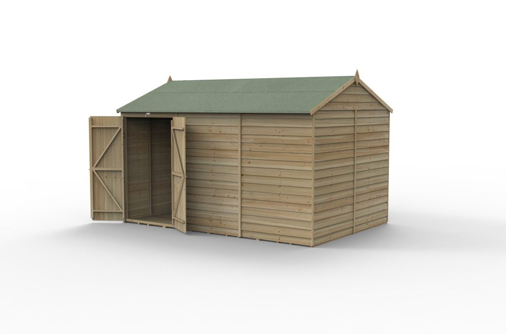 Forest Garden 4life Reverse Apex Shed 12x8 with Double Door and No Windows