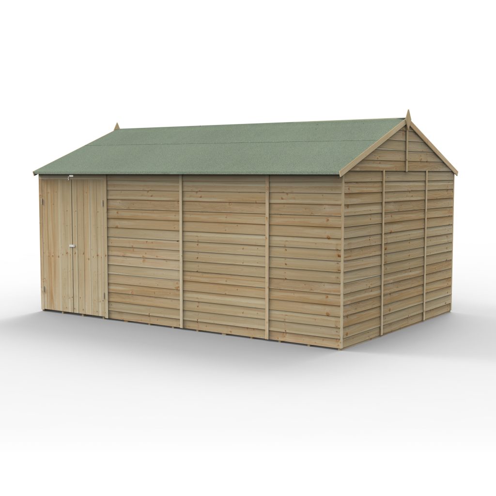 Forest Garden 4life Reverse Apex Shed 15x10 with Double Door and No Windows