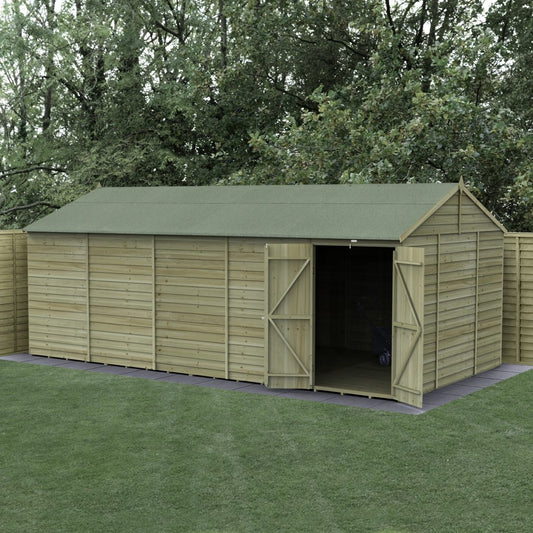 Forest Garden 4life Reverse Apex Shed 20x10 with Double Door and No Windows