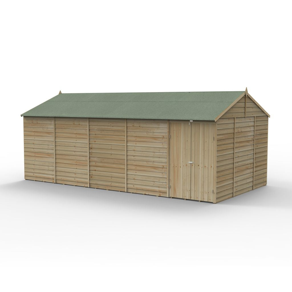Forest Garden 4life Reverse Apex Shed 20x10 with Double Door and No Windows
