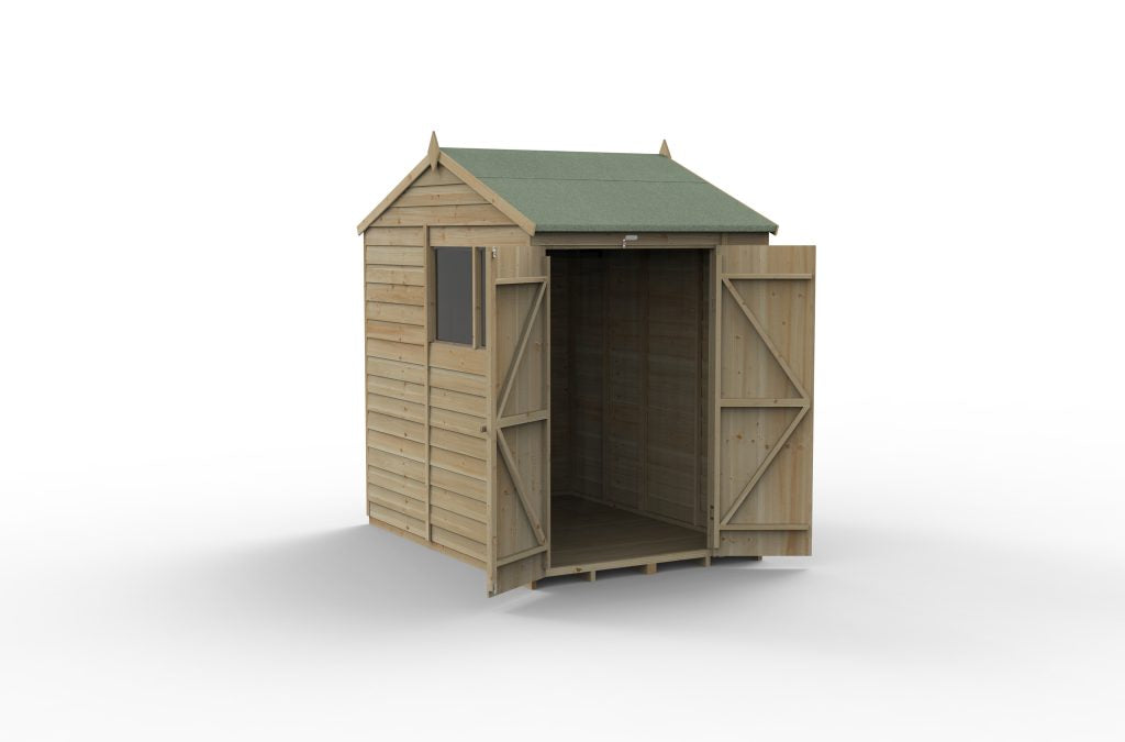 Forest Garden 4life Reverse Apex Shed 5x7 with Double Door and 2 Windows