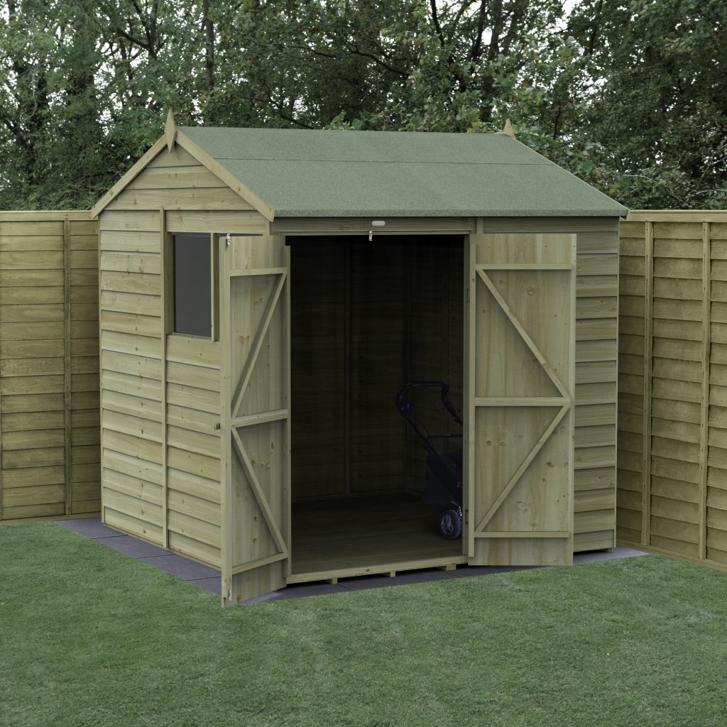 Forest Garden 4life Reverse Apex Shed 7x7 with Double Door and 2 Windows