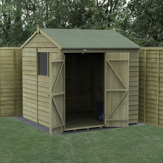Forest Garden 4life Reverse Apex Shed 7x7 with Double Door and 2 Windows
