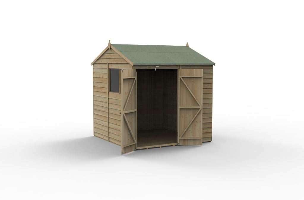 Forest Garden 4life Reverse Apex Shed 7x7 with Double Door and 2 Windows
