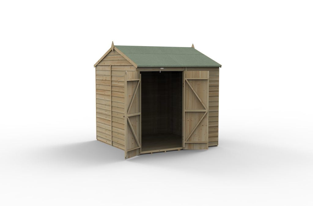 Forest Garden 4life Reverse Apex Shed 7x7 with Double Door and No Windows