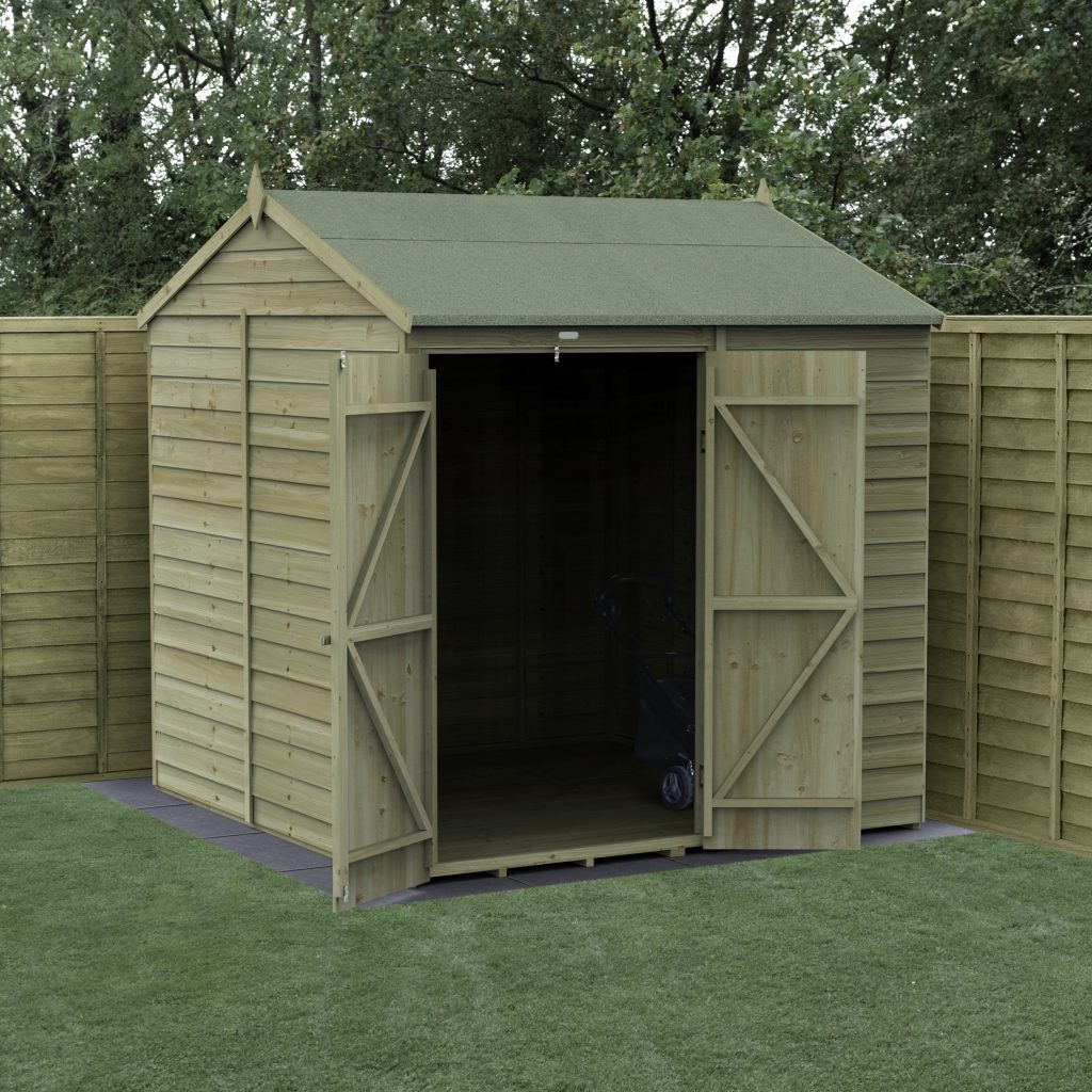 Forest Garden 4life Reverse Apex Shed 7x7 with Double Door and No Windows