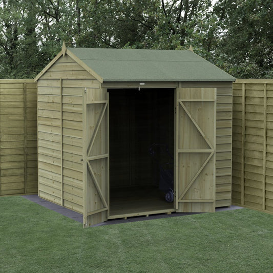 Forest Garden 4life Reverse Apex Shed 7x7 with Double Door and No Windows