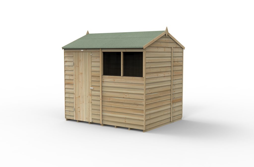 Forest Garden 4life Reverse Apex Shed 8x6 - Single Door - 2 Windows