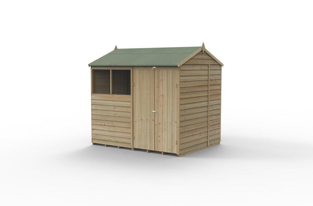 Forest Garden 4life Reverse Apex Shed 8x6 with Double Door and 2 Windows