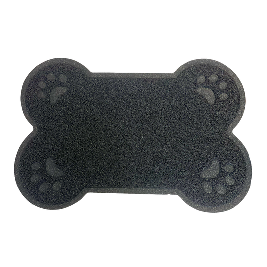 Happy Pet Dog Bone Shaped Pet Feeding Mat Black