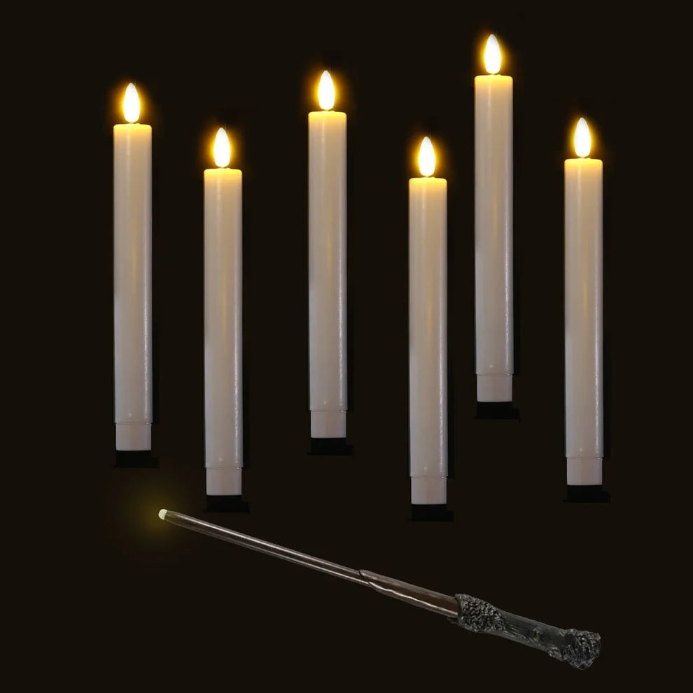 Noma Harry Potter set of 6 LED floating candles with wand remote control
