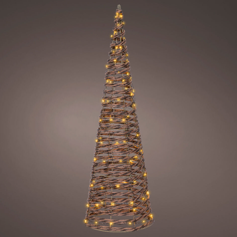 Kaemingk LED cone gb wicker steady outdoor - brown/classic warm - 60cm