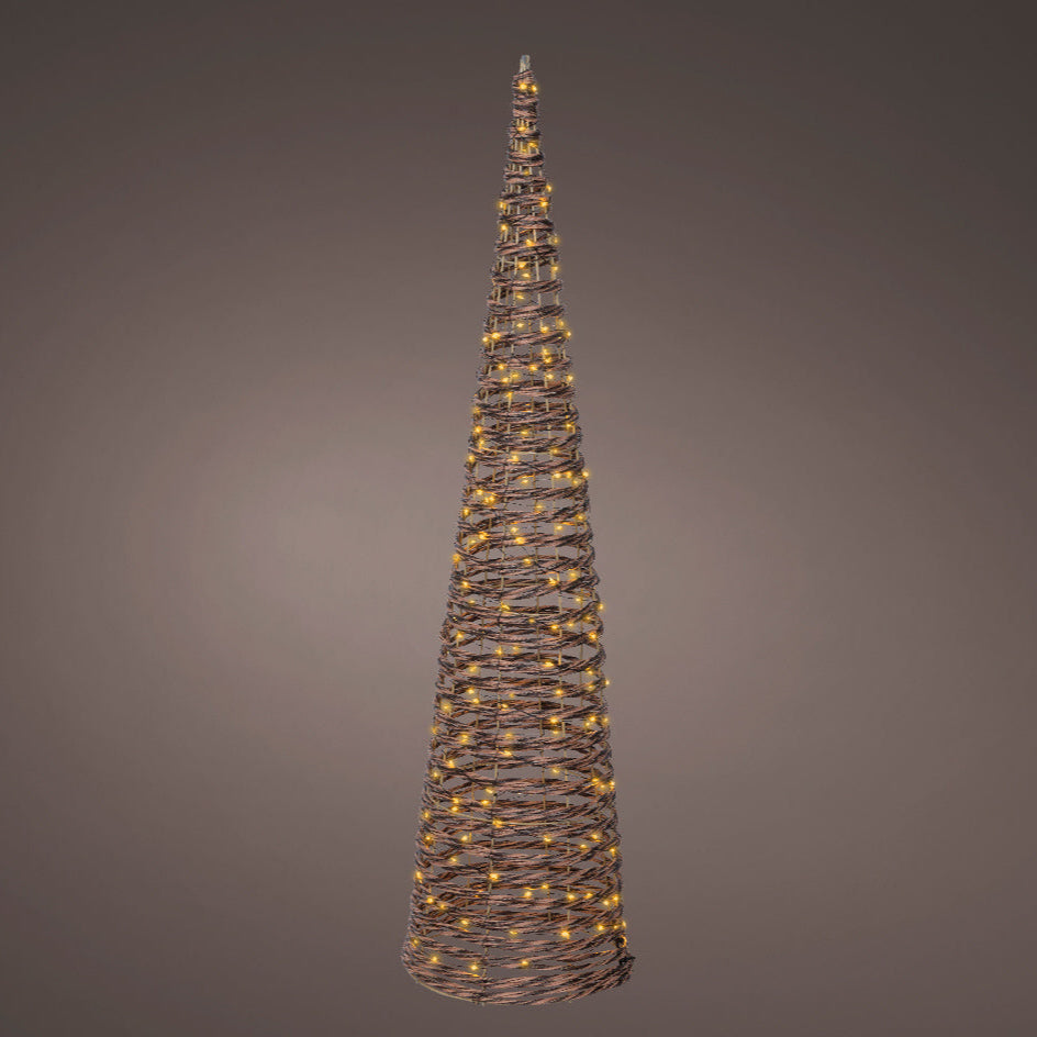 Kaemingk LED cone wicker steady outdoor - brown/classic warm - 90cm