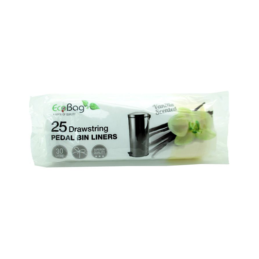 Ecobag 25 Scented Drawstring Pedal Bin Liners White 30L