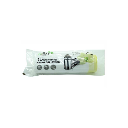 Ecobag 15 Scented Drawstring Swing Bin Liners White 50L