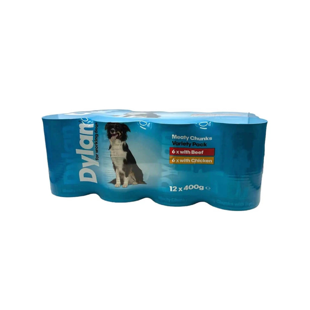 Dylan Meaty Chunks for Working Dogs Food Variety 12-Pack