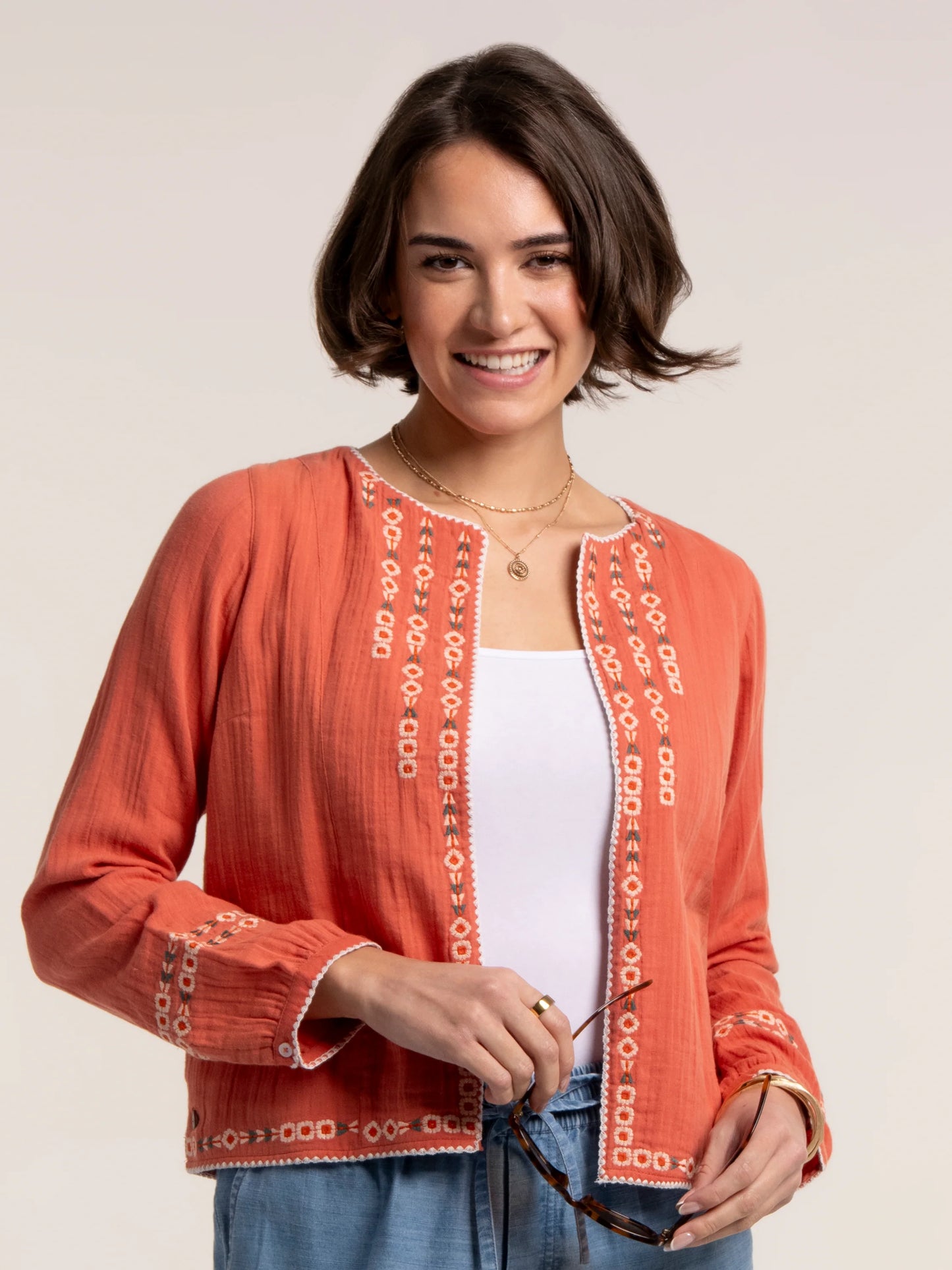 Brakeburn Leia Crinkle Cloth Embroidered Jacket