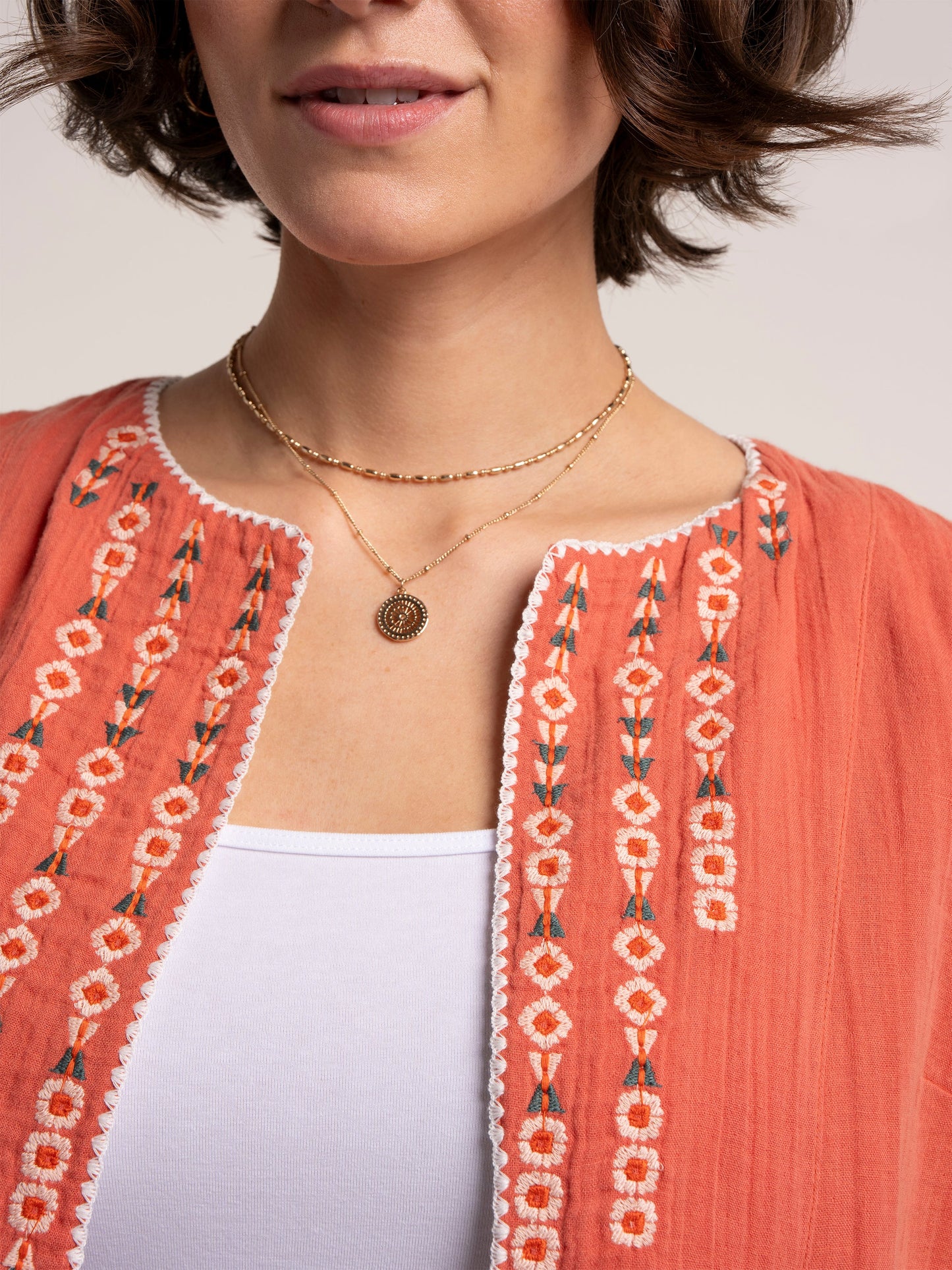 Brakeburn Leia Crinkle Cloth Embroidered Jacket