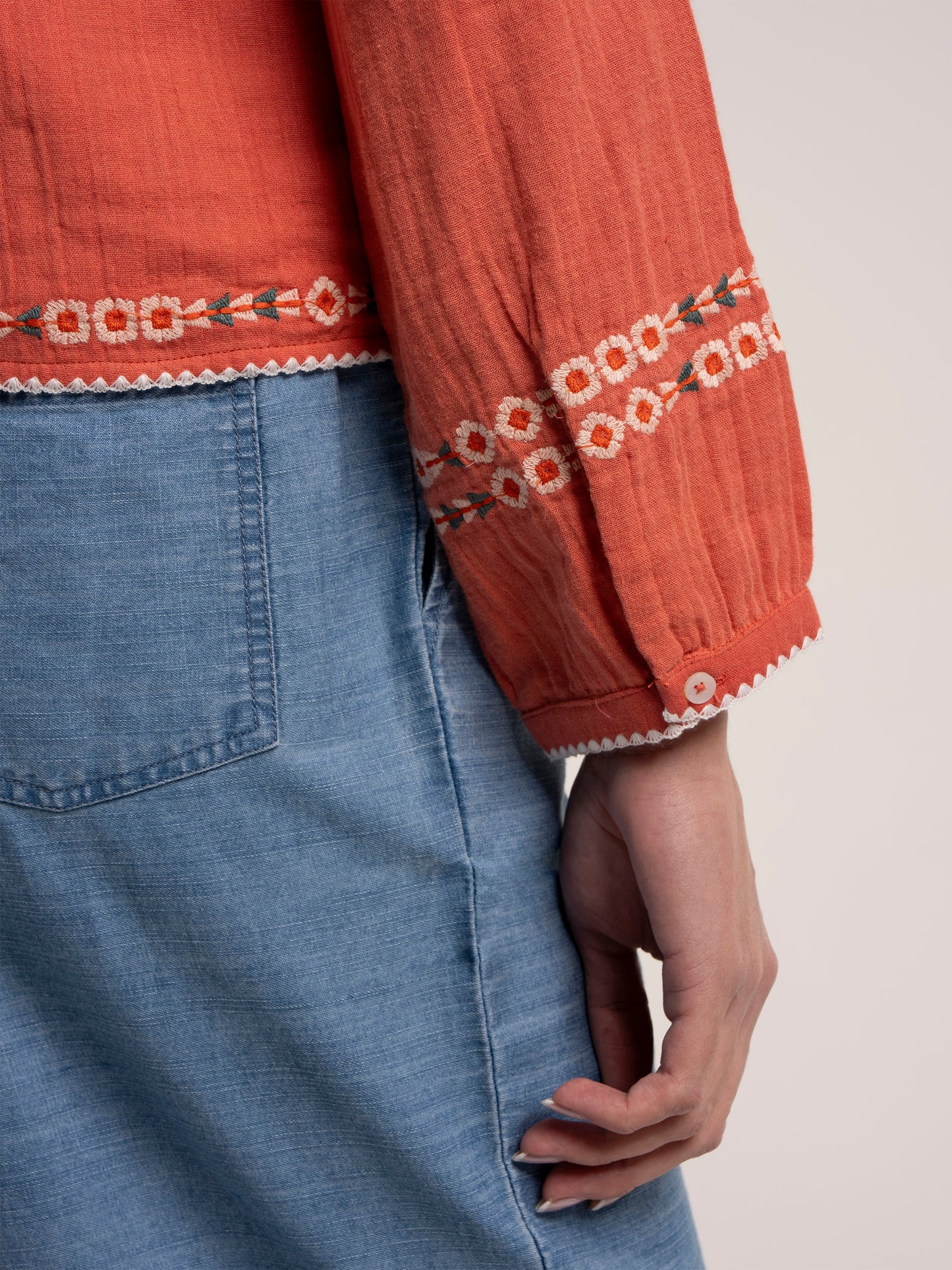 Brakeburn Leia Crinkle Cloth Embroidered Jacket