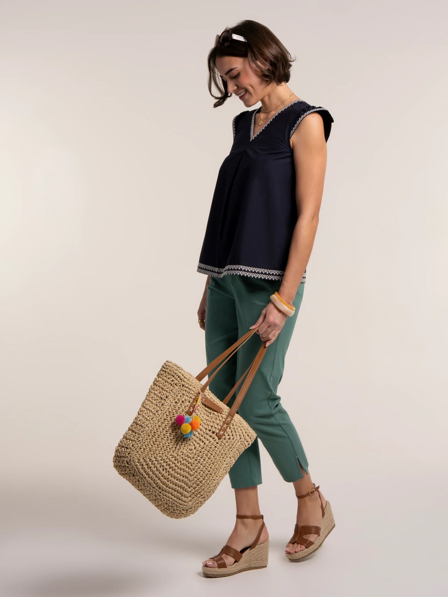Brakeburn Clement Embroidered Sleeveless Blouse
