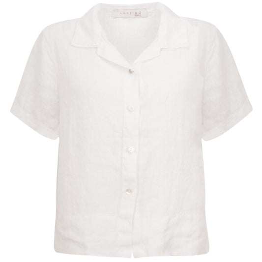 Amazing Woman Short Boxy Linen Shirt