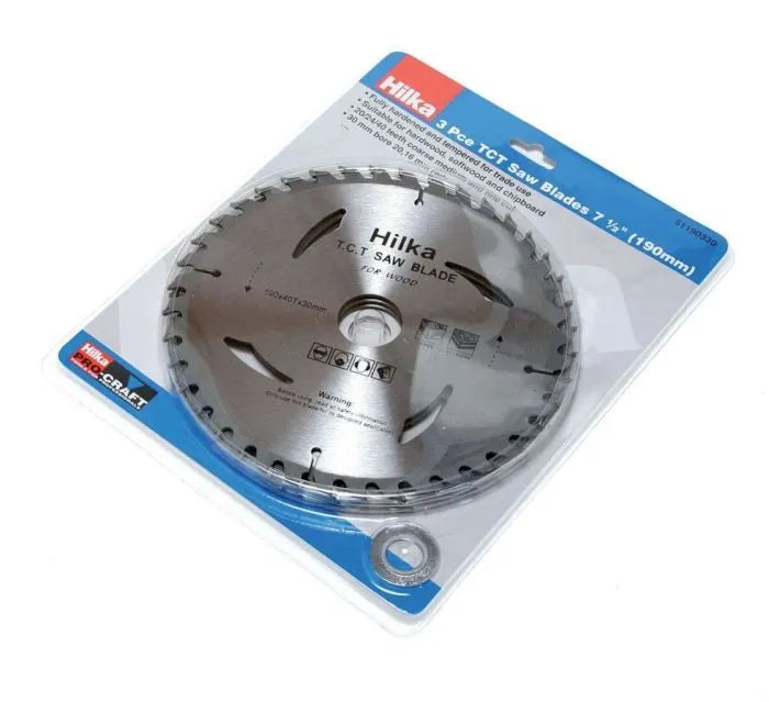 Hilka 3-Piece 7 1/2" (190mm) TCT Saw Blades