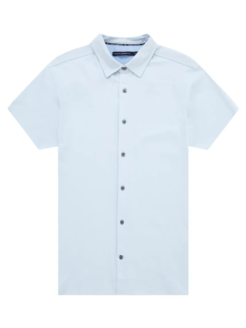 French Connection Stripe Texture Jersey Short Sleeve Shirt