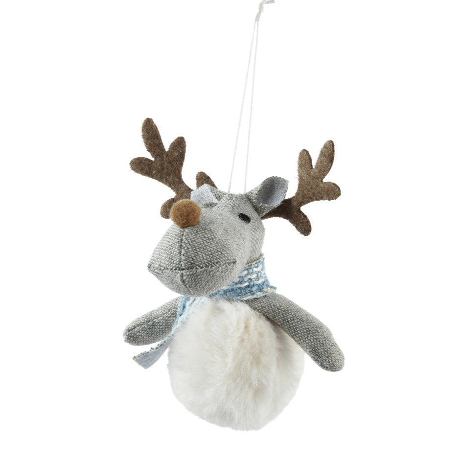Kaemingk Christmas Deer - white/blue - 12cm