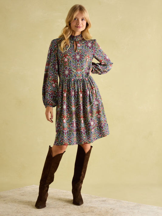 Joules Petunia Frill Neck Dress
