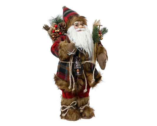 Kaemingk Small Red Santa with Lantern Figure