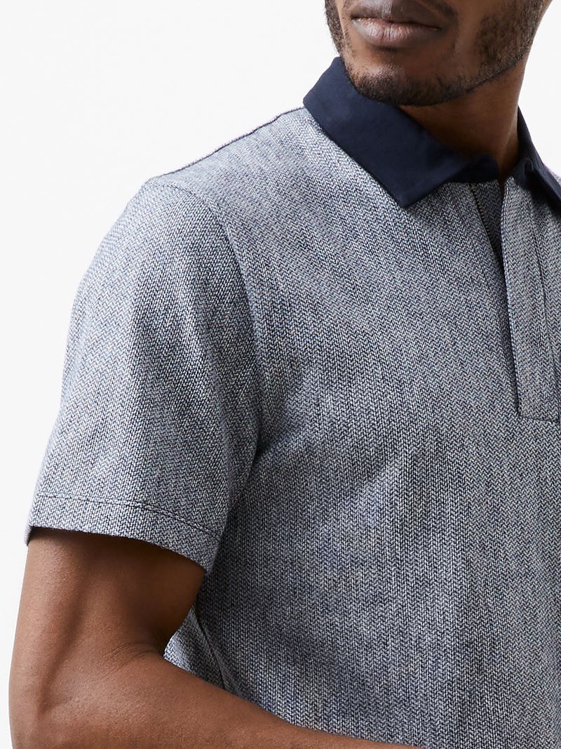 French Connection Graphic Zip Polo Shirt