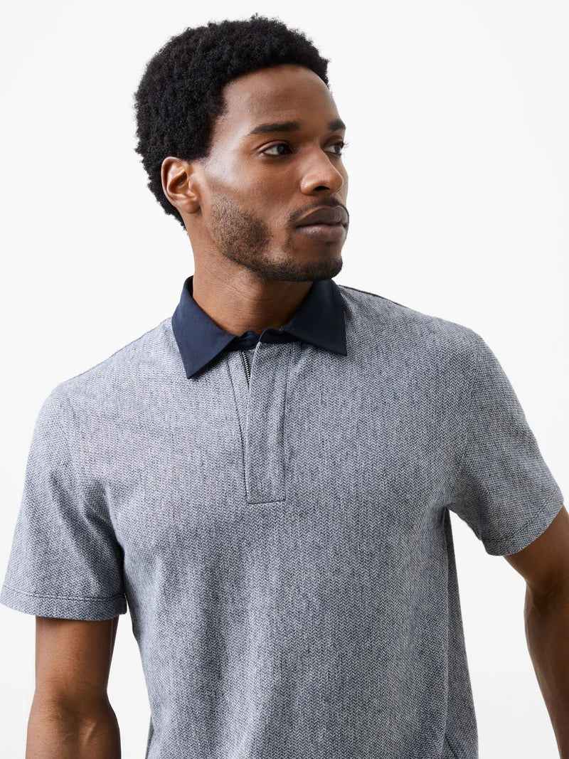French Connection Graphic Zip Polo Shirt